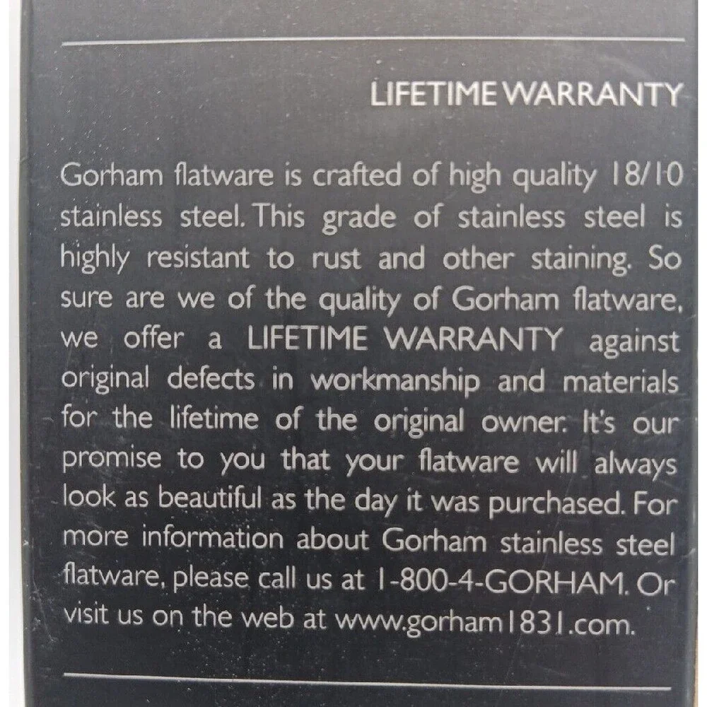 New! Gorham Pacifico 18/10 Stainless Steel Flatware Serving Set (4 PC)